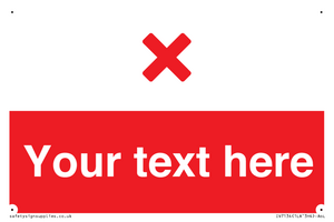 Custom red background, red cross sign